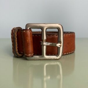 Banana Republic Brown Leather Belt with Silver Buckle